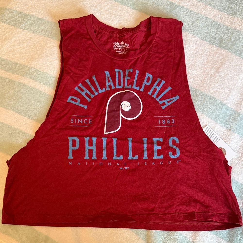 Majestic Philadelphia Phillies Women's Red Muscle Tank